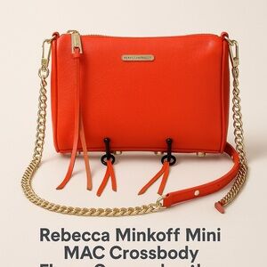Rebecca Minkoff Mini MAC Crossbody – Flame Orange Leather